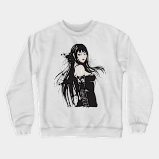 Gothic Anime Girl Dark Vintage Crewneck Sweatshirt